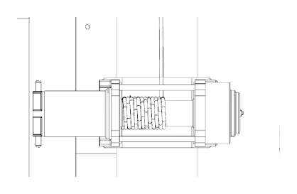 Two line drawings: the winch with rope wound neatly, and the mast locking pin being pulled